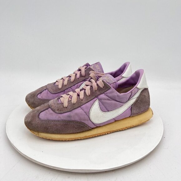 Vintage Nike Women Size 7.5 Purple Nylon Suede Training Shoea Made In Philipines - Picture 1 of 13
